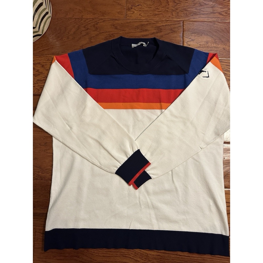 Peter Millar Womens XL Colorblock Stripe Knit Crewneck Sweater Pullover